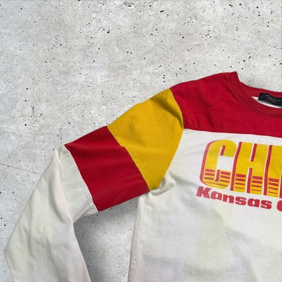 Kansas City Chiefs Junk Food Clothing Long Sleeve Colorblock Shirt Size M NFL - Picture 4 of 10